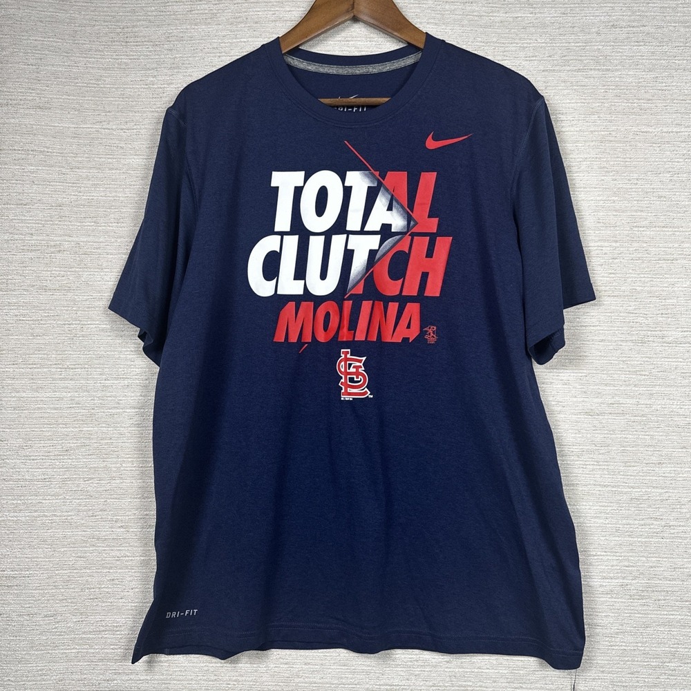 Nike Dri-FIT Yadier Molina Total Clutch T-Shirt XL St. Louis Cardinals MLB Navy